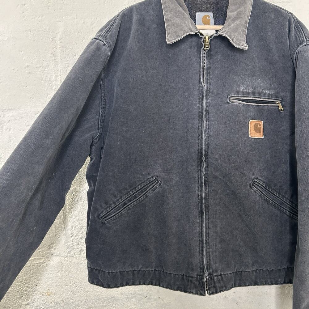 Vintage Carhartt Blanketed Detroit Jacket “Petrol Grey” J97 - Picture 5 of 16